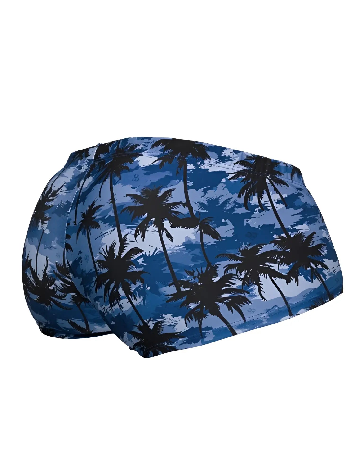 Ergowear ew1825 feel sw dark blue swim trunks with blue and black palm tree pattern for casual beachwear