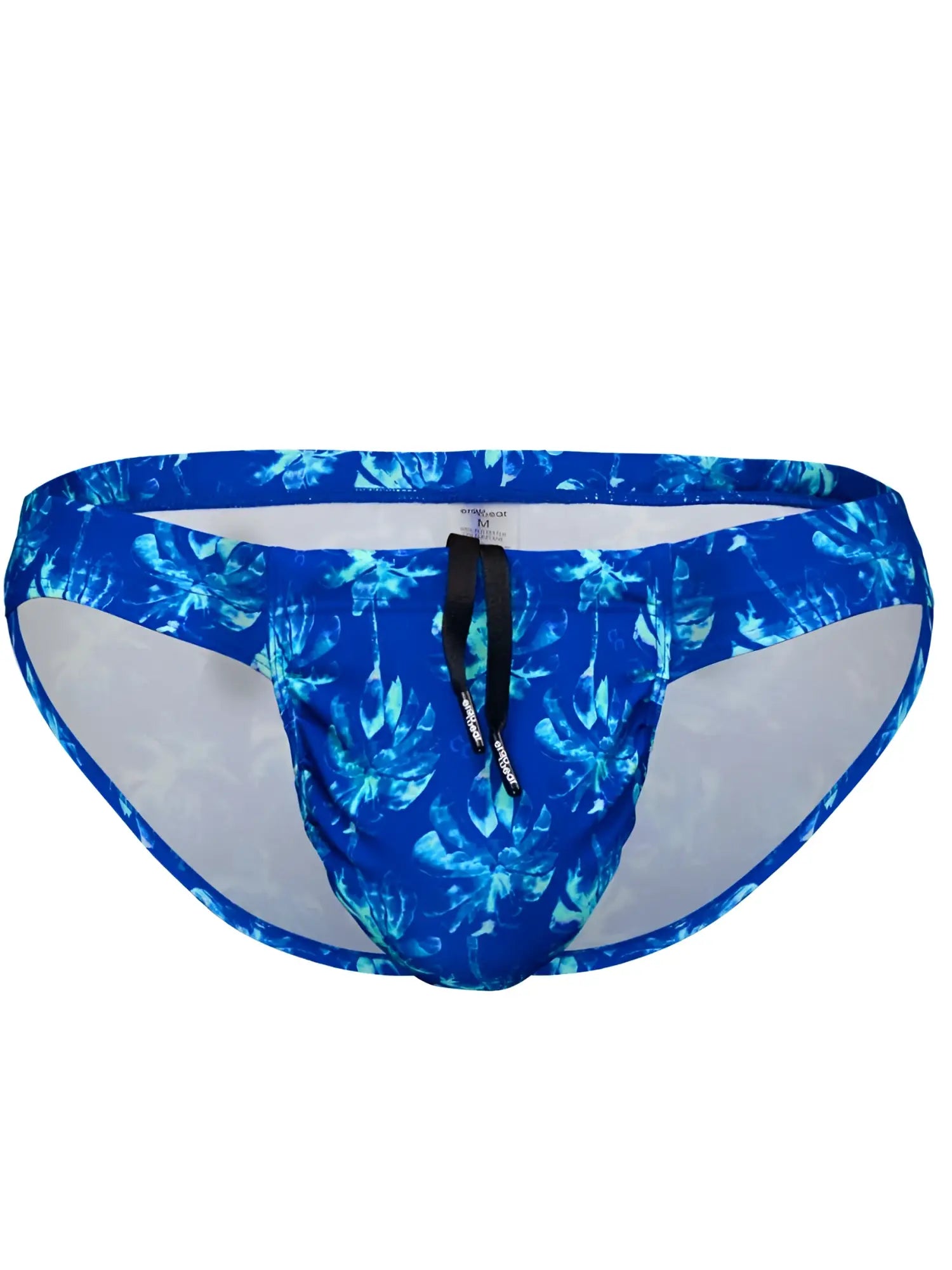 ErgoWear ew1826 feel sw swim bikini royal blue palms with blue tropical leaf pattern black drawstring and mesh lining