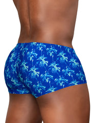 ErgoWear EW1827 feel sw royal blue men’s briefs with blue tropical palm tree pattern ideal for swimwear use
