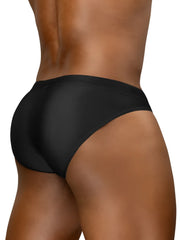 ErgoWear Ew1831 X4D SW black swim bikini briefs with sleek form-fitting design and smooth satin-like finish