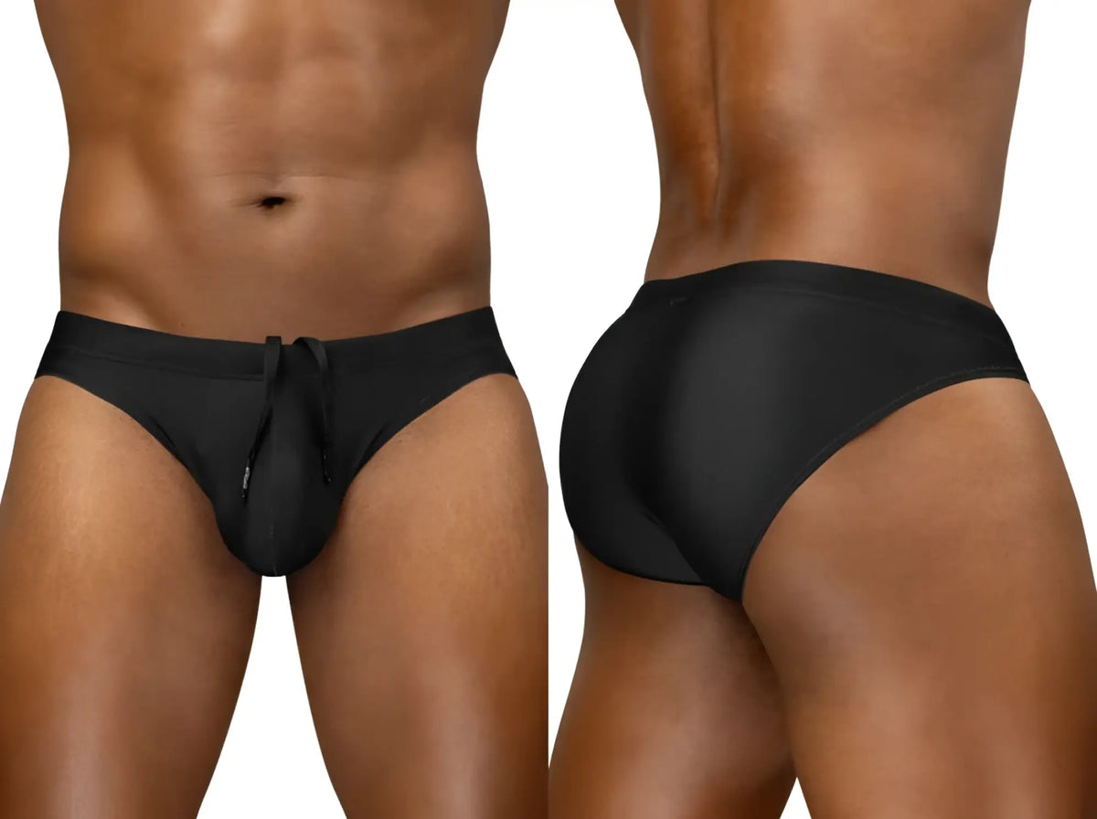 ErgoWear EW1831 X4D SW black form-fitting swim bikini with drawstring waistband for comfortable swimming