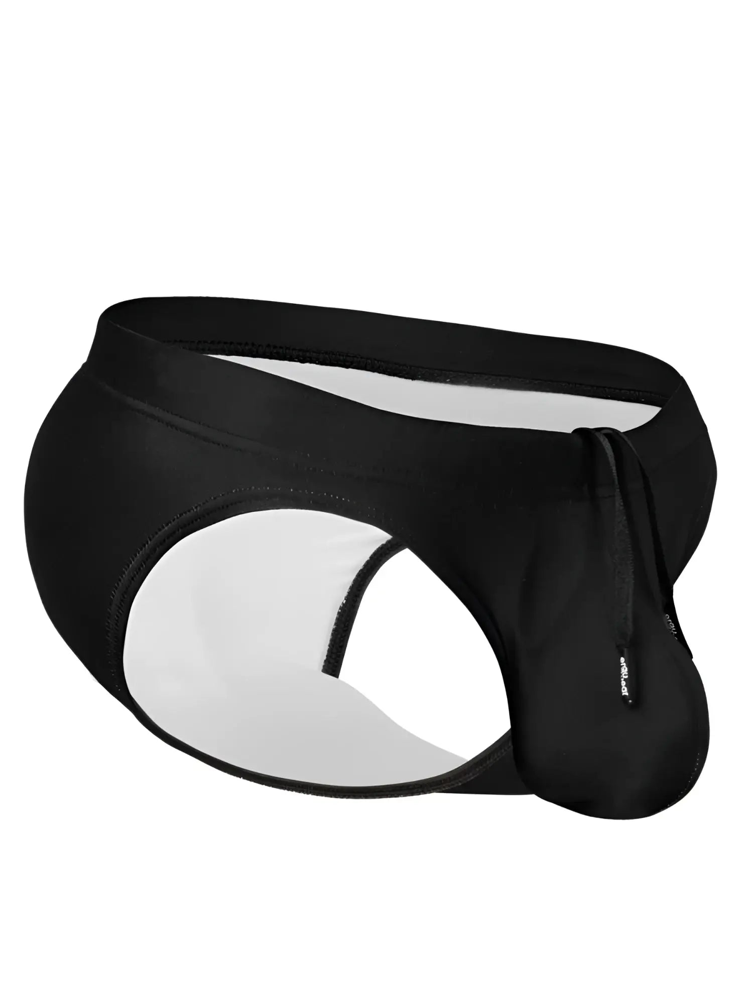 Black ergowear ew1831 x4d sw swim bikini trunks with white interior and side zipper closure for swimming