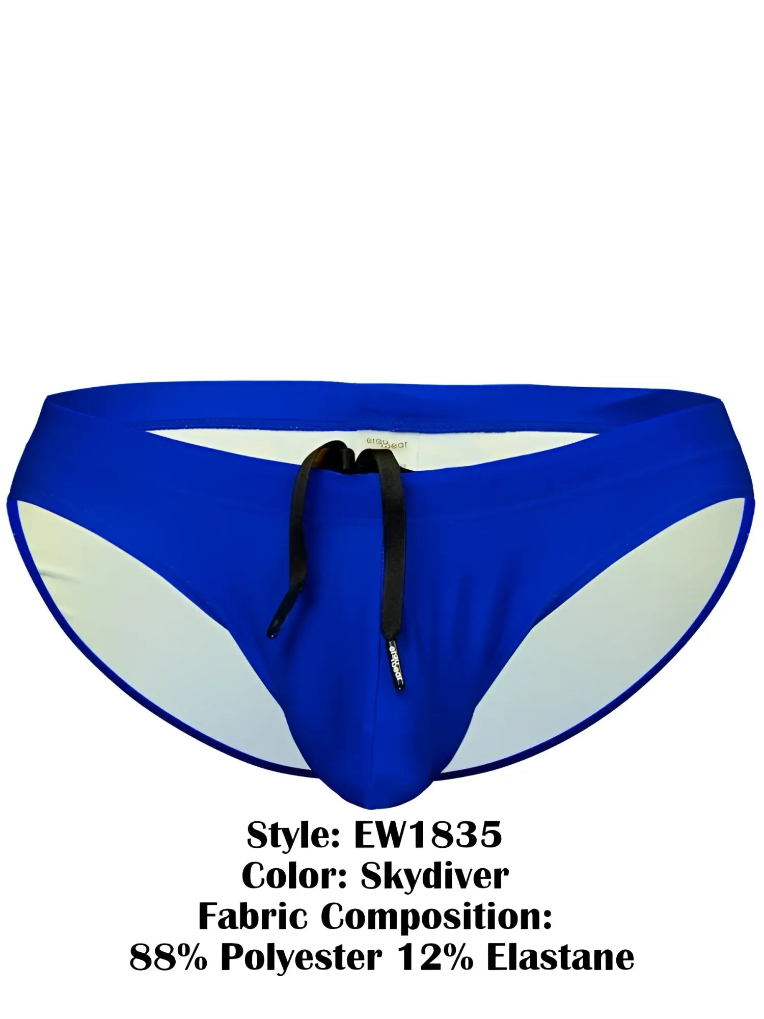 ErgoWear ew1835 x4d sw skydiver swim bikini in blue and white polyester elastane with black drawstring
