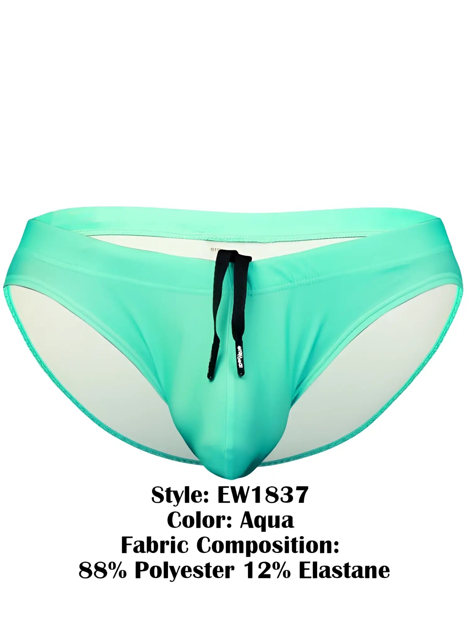 Ergo wear ew1837 x4d aqua swim bikini swim trunks with black drawstring made of 88 polyester 12 elastane