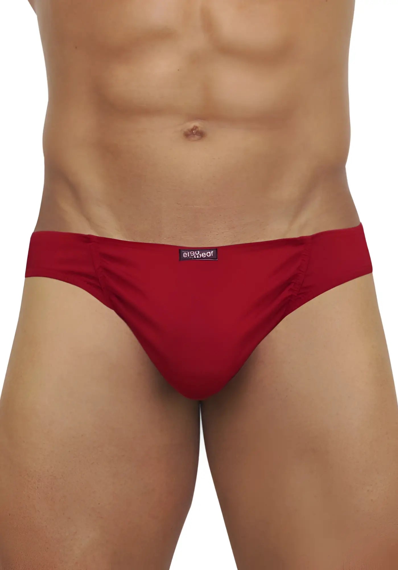 Ergowear feel modal bikini underwear scarlet red smooth textured men’s briefs with subtle brand tag size S