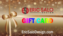Gold ribbon bow on a gift card from eric salo design for eGift card use at ericsalodesign.com