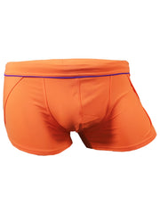 Bright orange boxer briefs with purple waistband trim from ernesto square trunk collection for comfortable wear