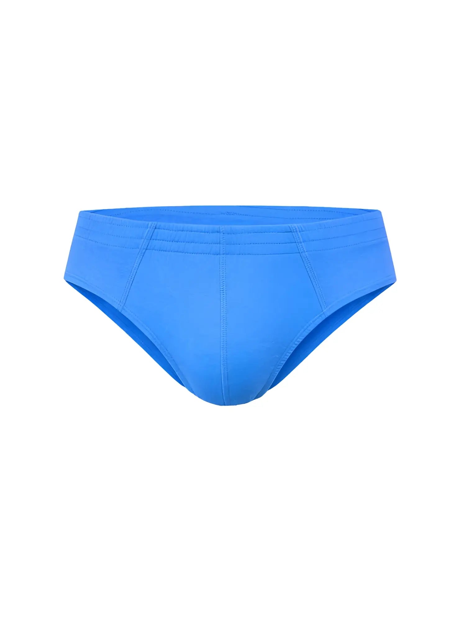 Bright blue essential cotton briefs with smooth stretchy fabric and subtle seam detailing for comfortable wear