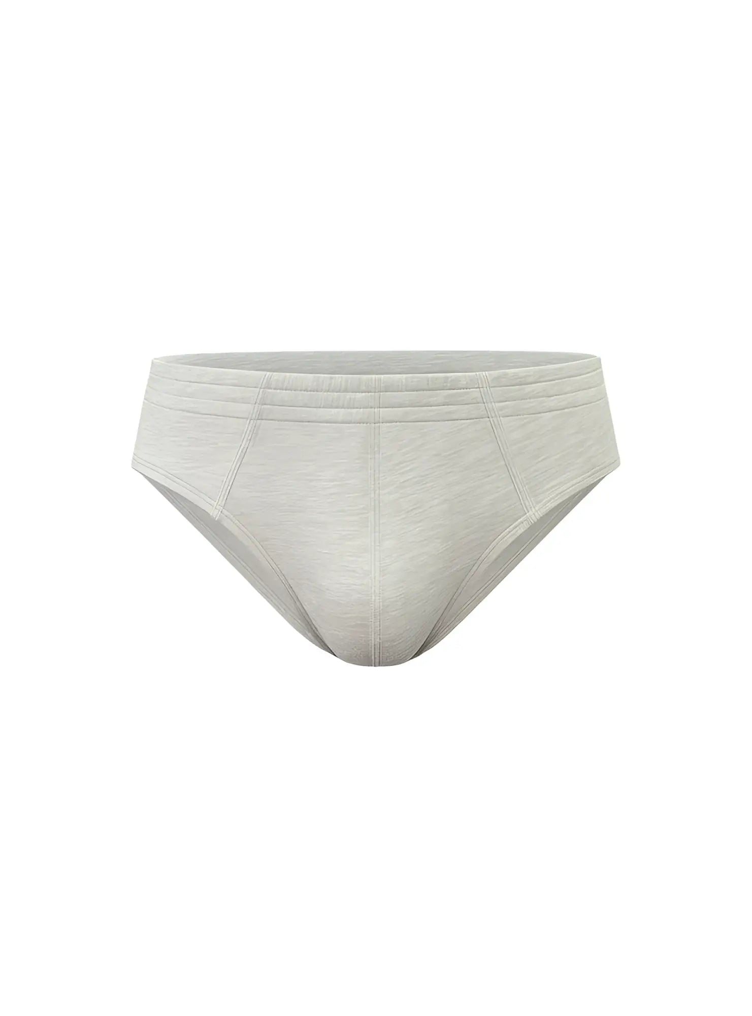 Essential cotton brief in light gray heathered cotton with a smooth seamless design for comfortable everyday wear