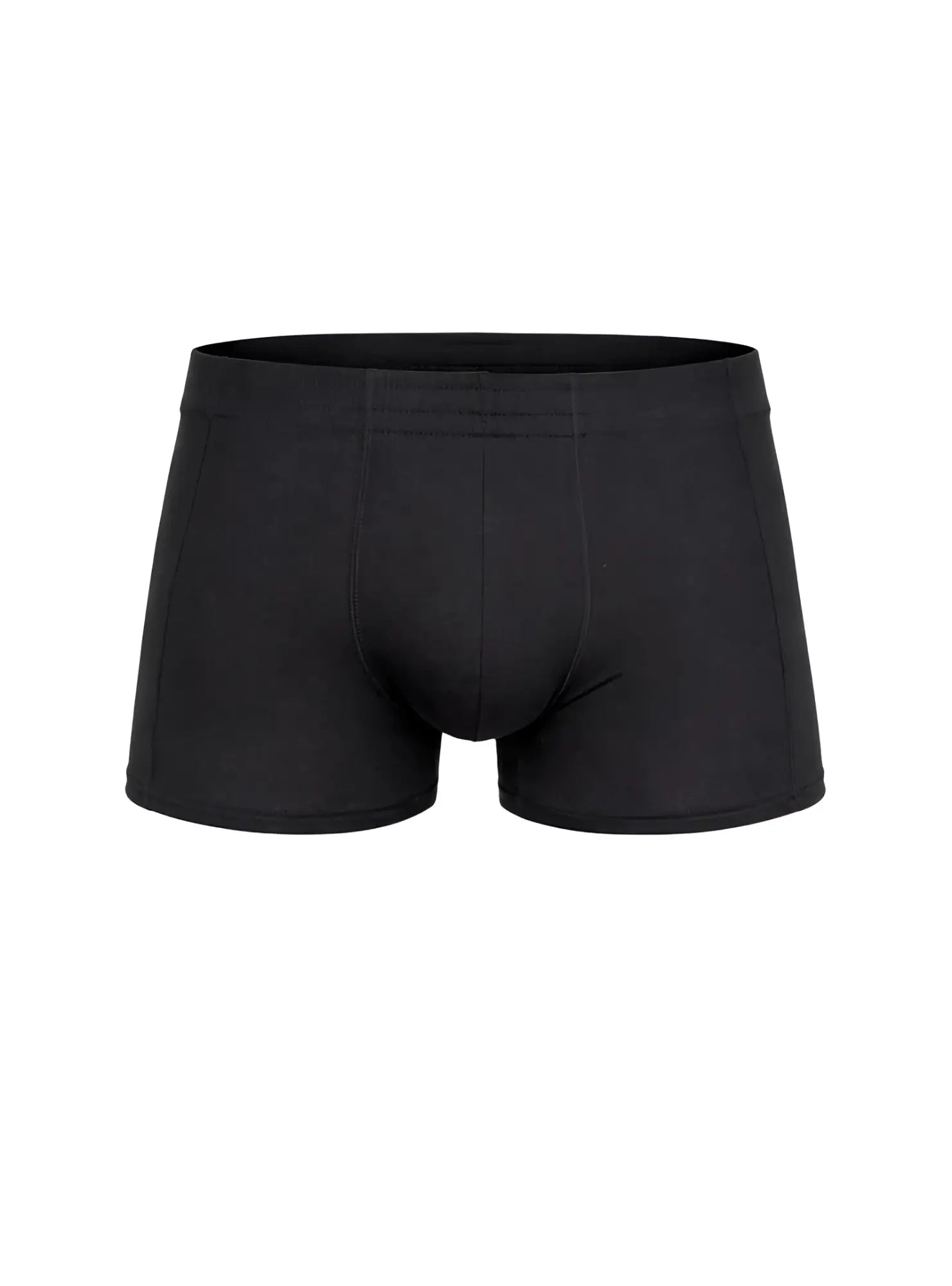Black men’s boxer briefs essential trunk with smooth form-fitting design and elastic waistband for comfortable support