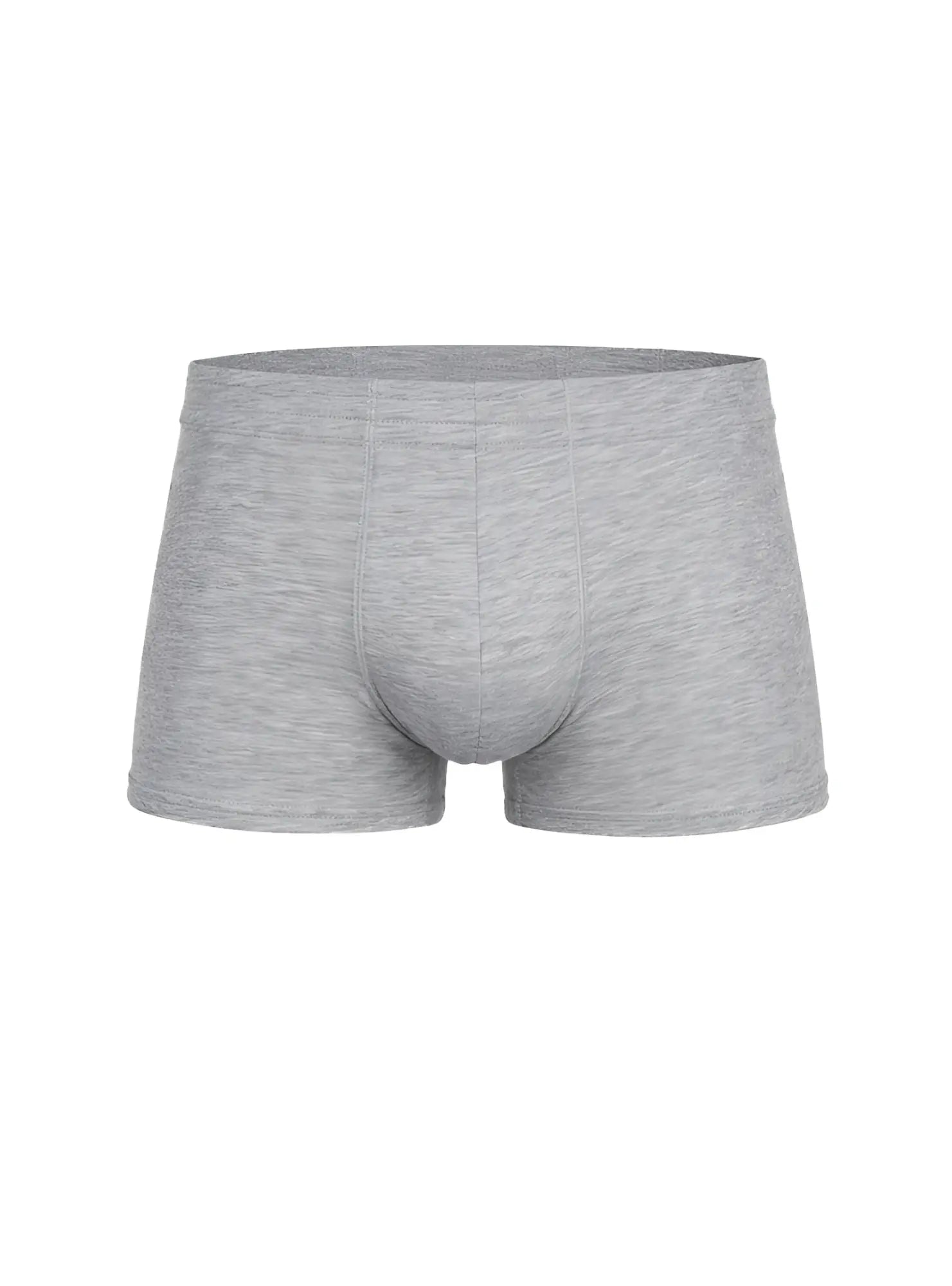 Essential trunk gray heathered cotton briefs with a soft seamless waistband and classic cut for everyday comfort
