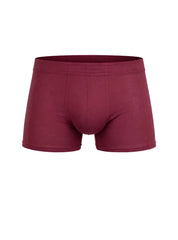 Maroon essential trunk boxer briefs with smooth stretchy fabric and contoured design for comfortable support