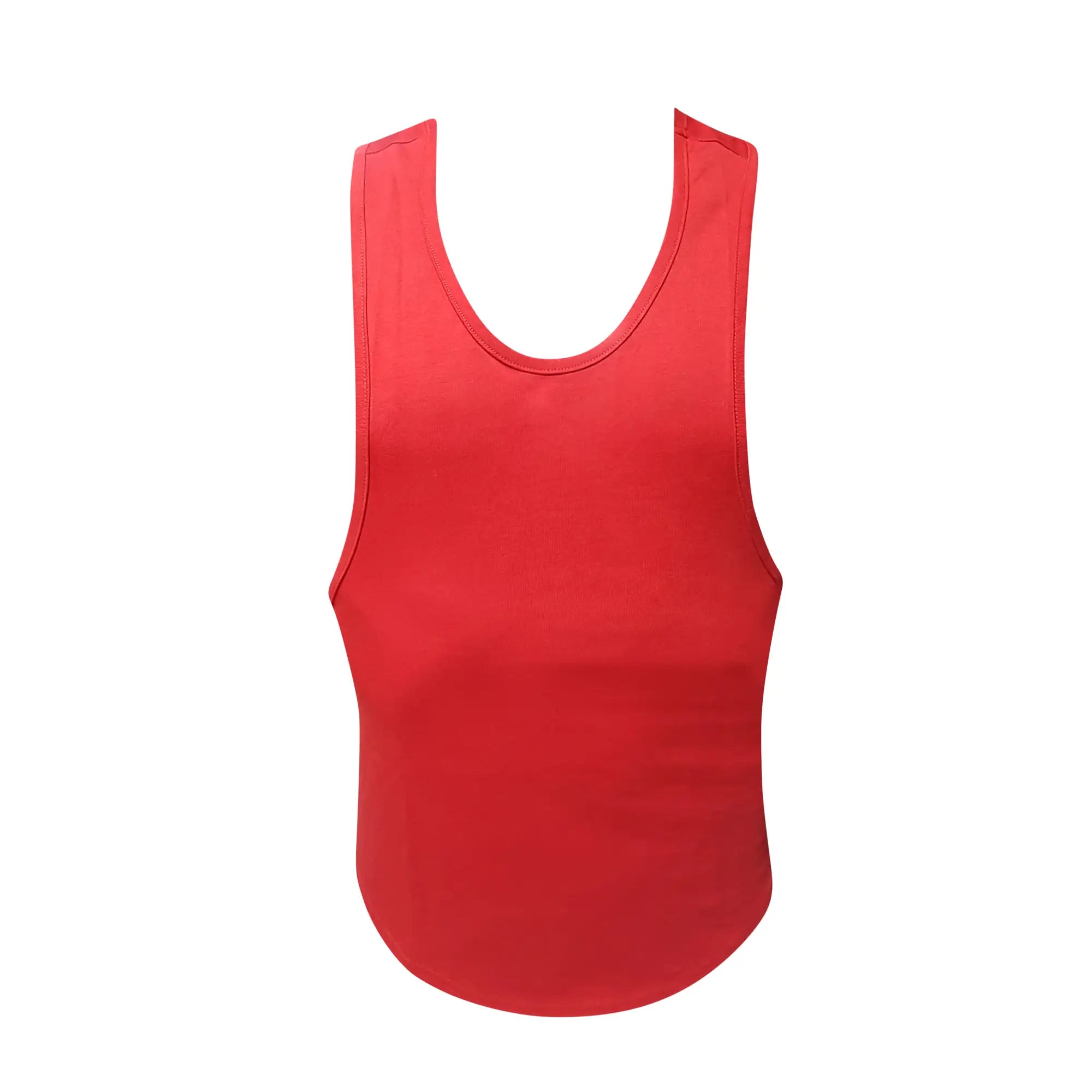 Red fizx tank top sleeveless with rounded neckline and smooth solid fabric perfect for casual wear