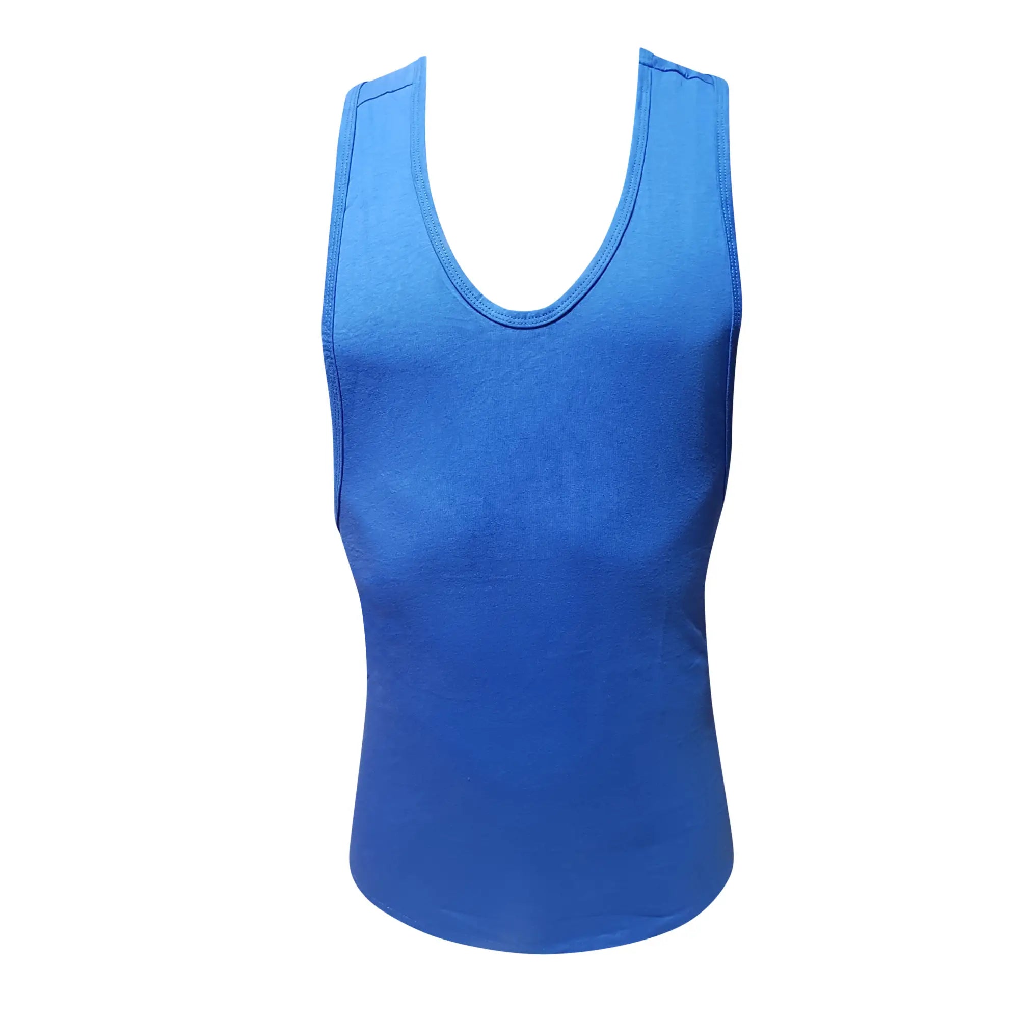 Fizx tank top royal blue sleeveless with rounded neckline smooth stretchy fabric perfect for active wear