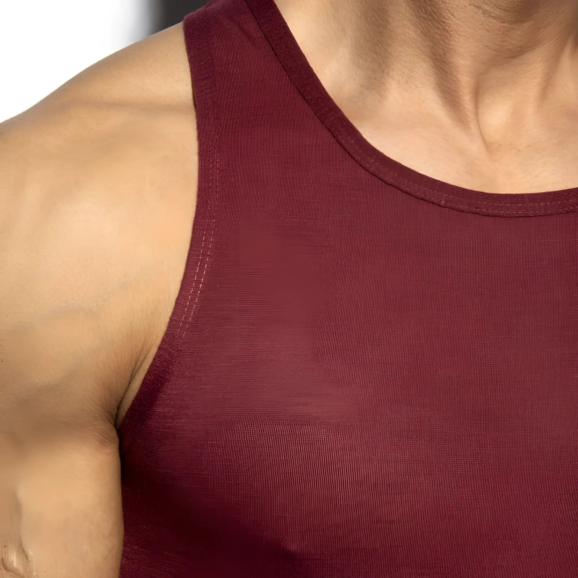 Maroon flame tank top ribbed fabric with simple round neckline perfect for casual wear