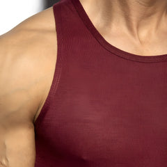Maroon flame tank top ribbed fabric with simple round neckline perfect for casual wear