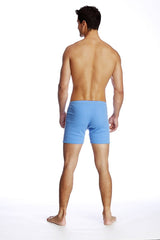 Light blue cotton fusion yoga short ice briefs showcasing soft breathable fabric for comfortable activewear