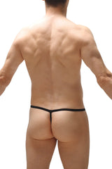 Black g-string pagne thong underwear with thin seamless design visible from back side