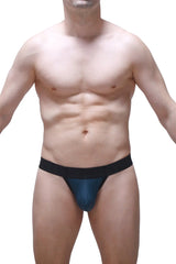 Blue and black saleon prussian g-string briefs with snug fit designed for athletic performance and comfort