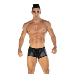 Black shiny faux leather briefs gigo 2 fetiche black trunk with sleek trunk design for stylish wear