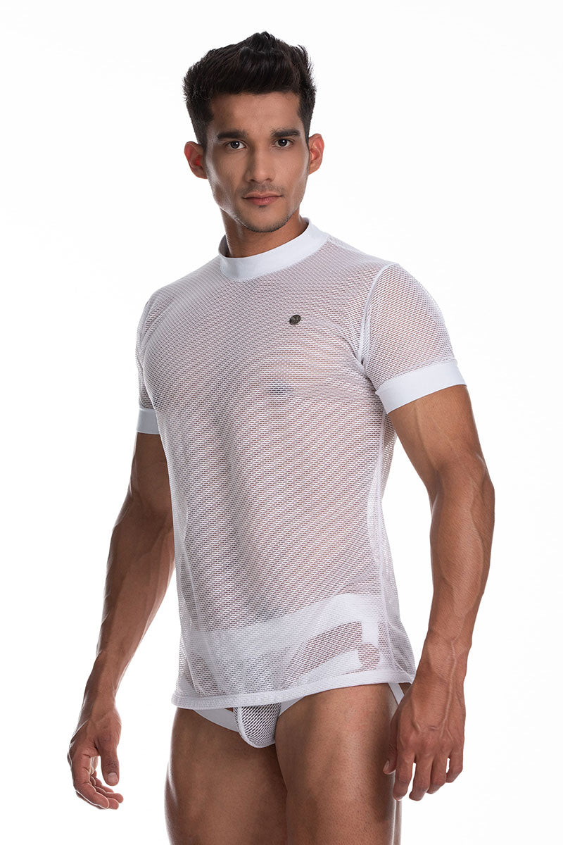 Gigo SECRECY WHITE Mesh Short Sleeved T Shirt C25239 Size S/M