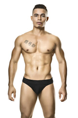 Black gigo classic seamless briefs underwear g string size l showing simple smooth fabric design