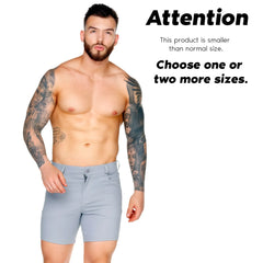 Light blue menâ€™s gigo classic forever gray shorts with button closure and belt loops for casual wear