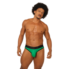 Green and black gigo cool green brief athletic briefs with a snug form-fitting design for active wear