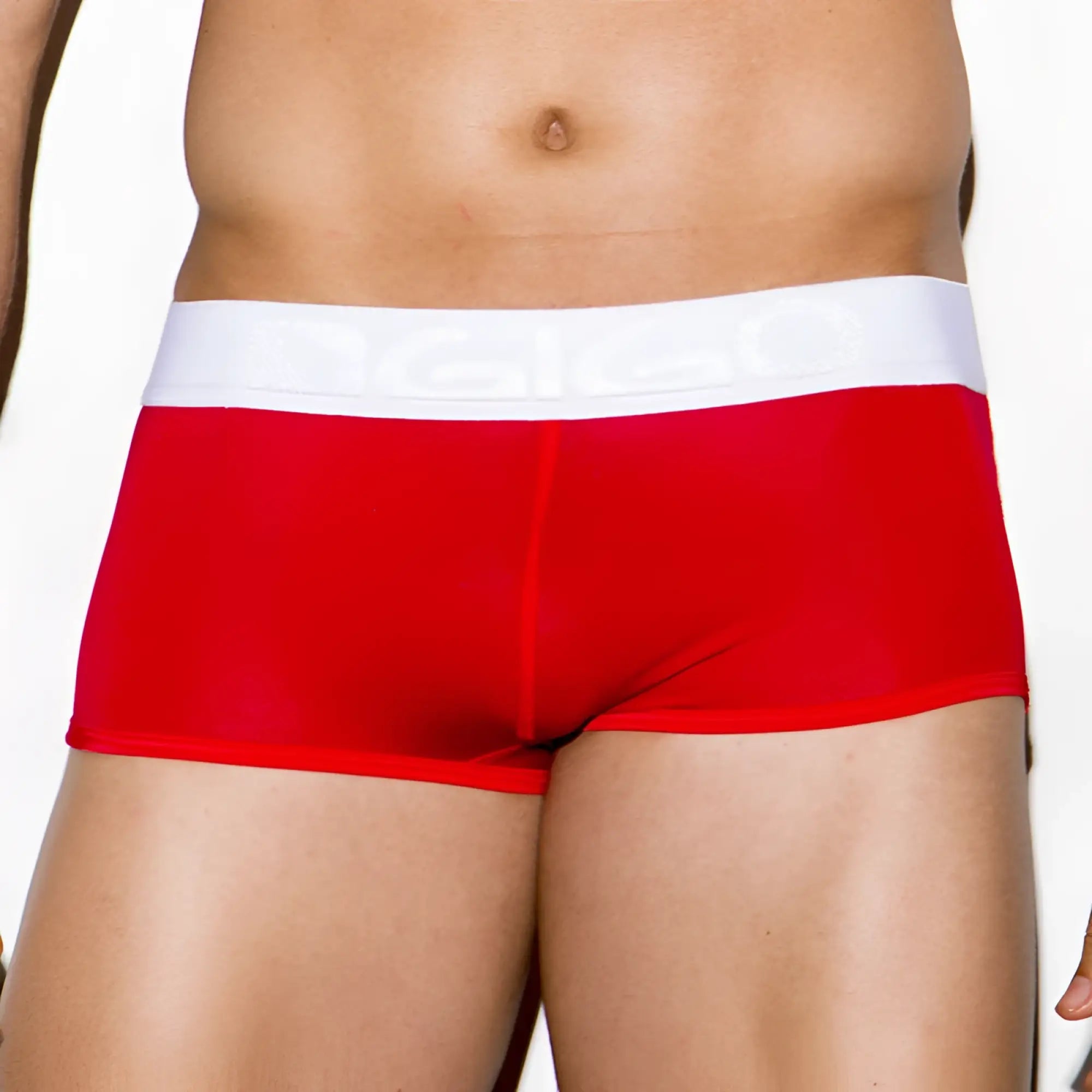 Red briefs gigo energy red short boxer underwear with white elastic waistband and embossed brand name size m
