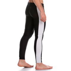 Gigo Enigmatic black leggings with black and white sleek form-fitting design for athletic wear