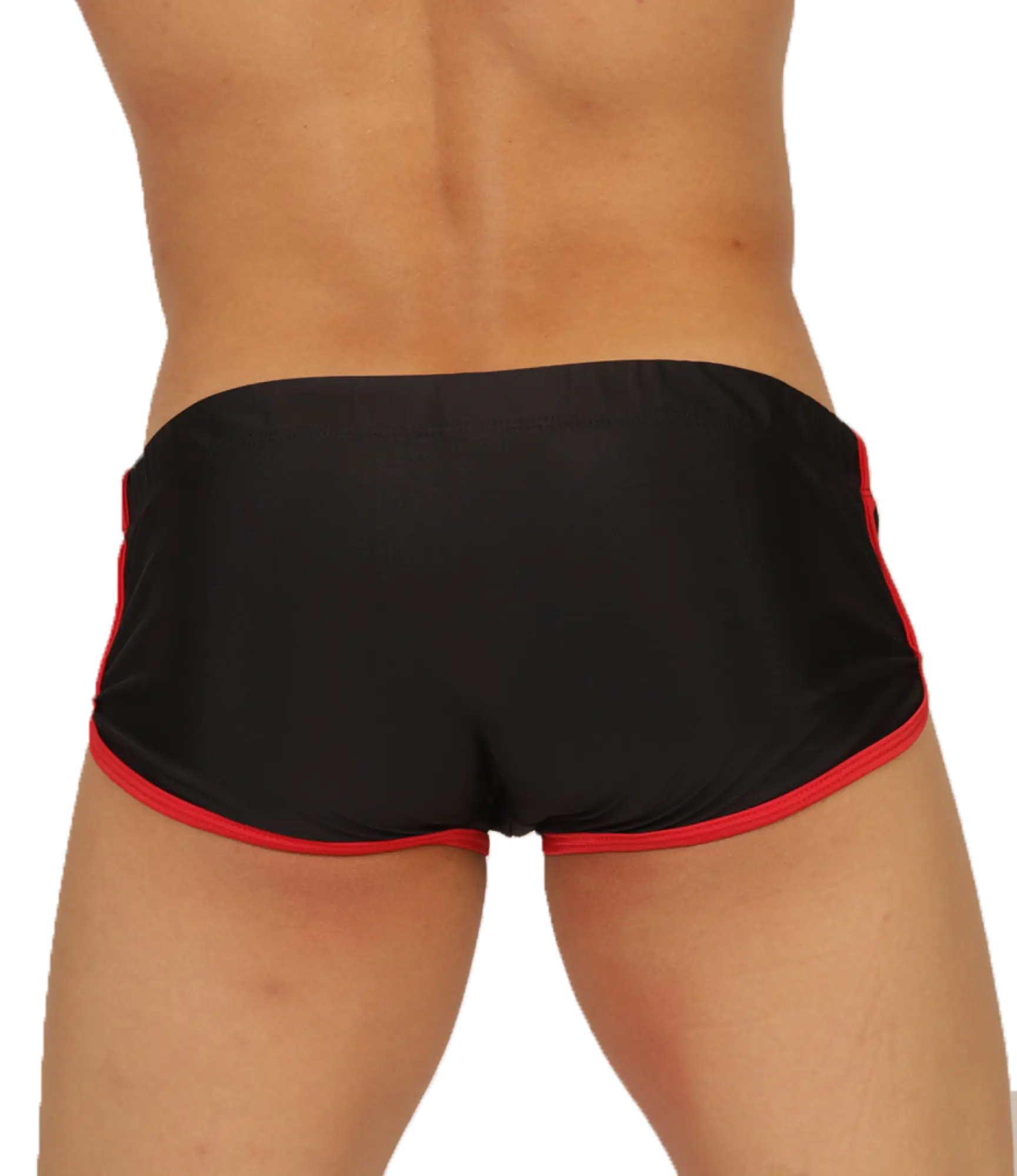 Gigo Nice black swim trunk with red trim designed for comfortable swimming and beachwear