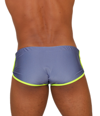 Gigo nice blue swim trunk featuring neon yellow trim ideal for beach and pool use