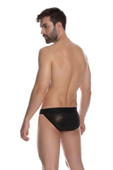 Black lace bikini underwear gigo sheer black with subtle shimmering texture size xl shown from front