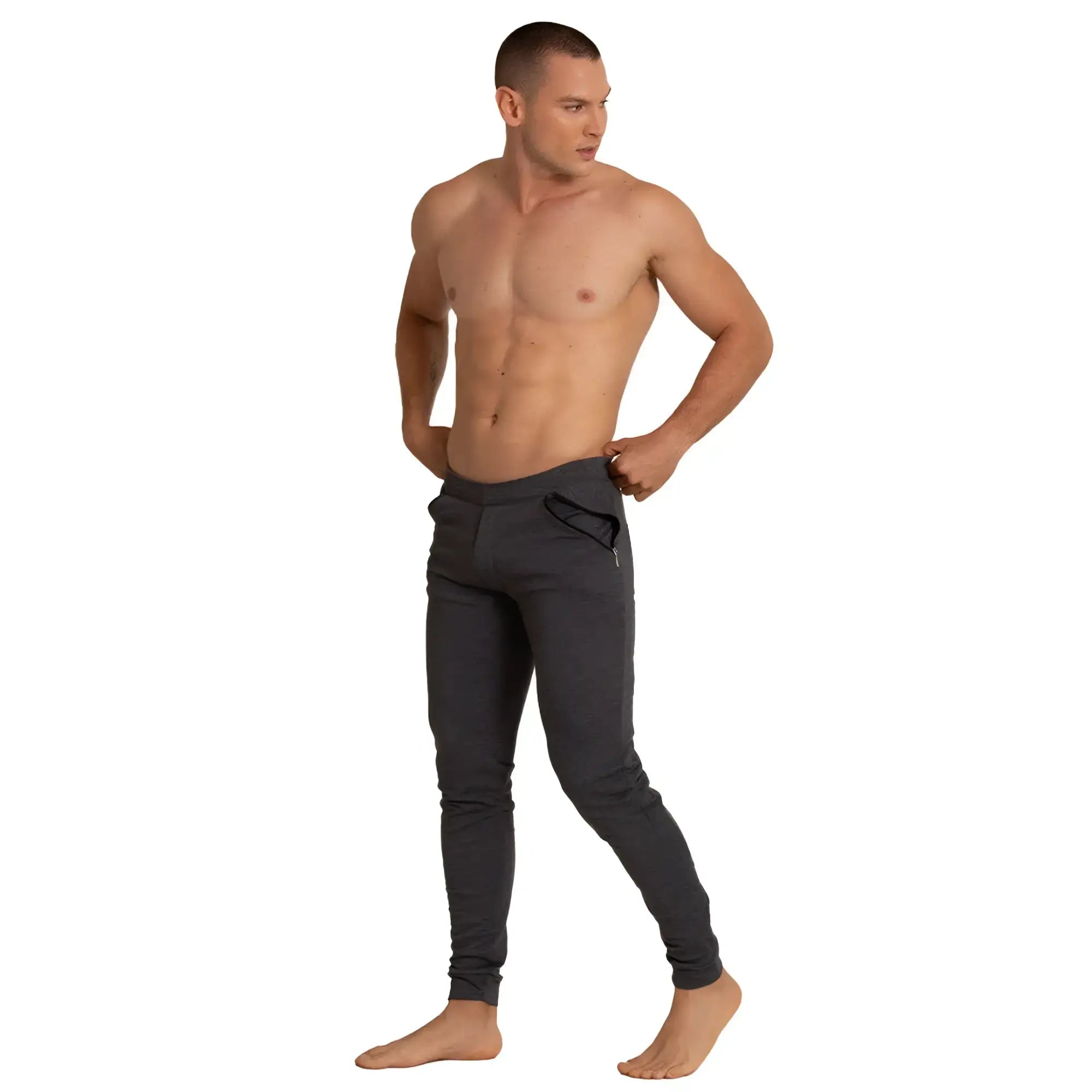 Dark gray gigo sport sportpants athletic joggers with sleek fitted design and side pockets for active use