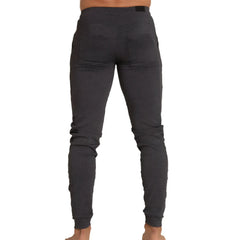 Dark gray heathered slim fit jogger pants with elastic cuffs from Gigo Sport sportpants collection