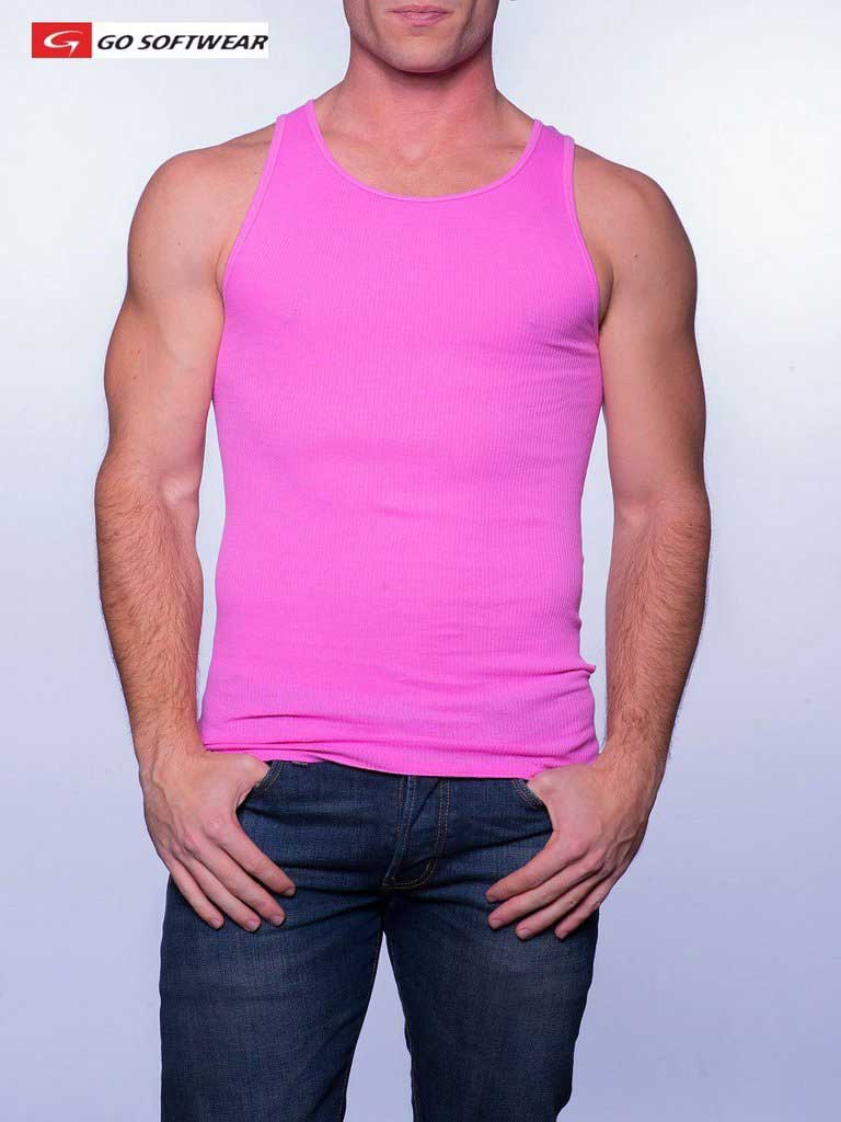 Go Softwear Cal. Guy RIB Tank Top T Shirt Deep Pink 4615 Size S