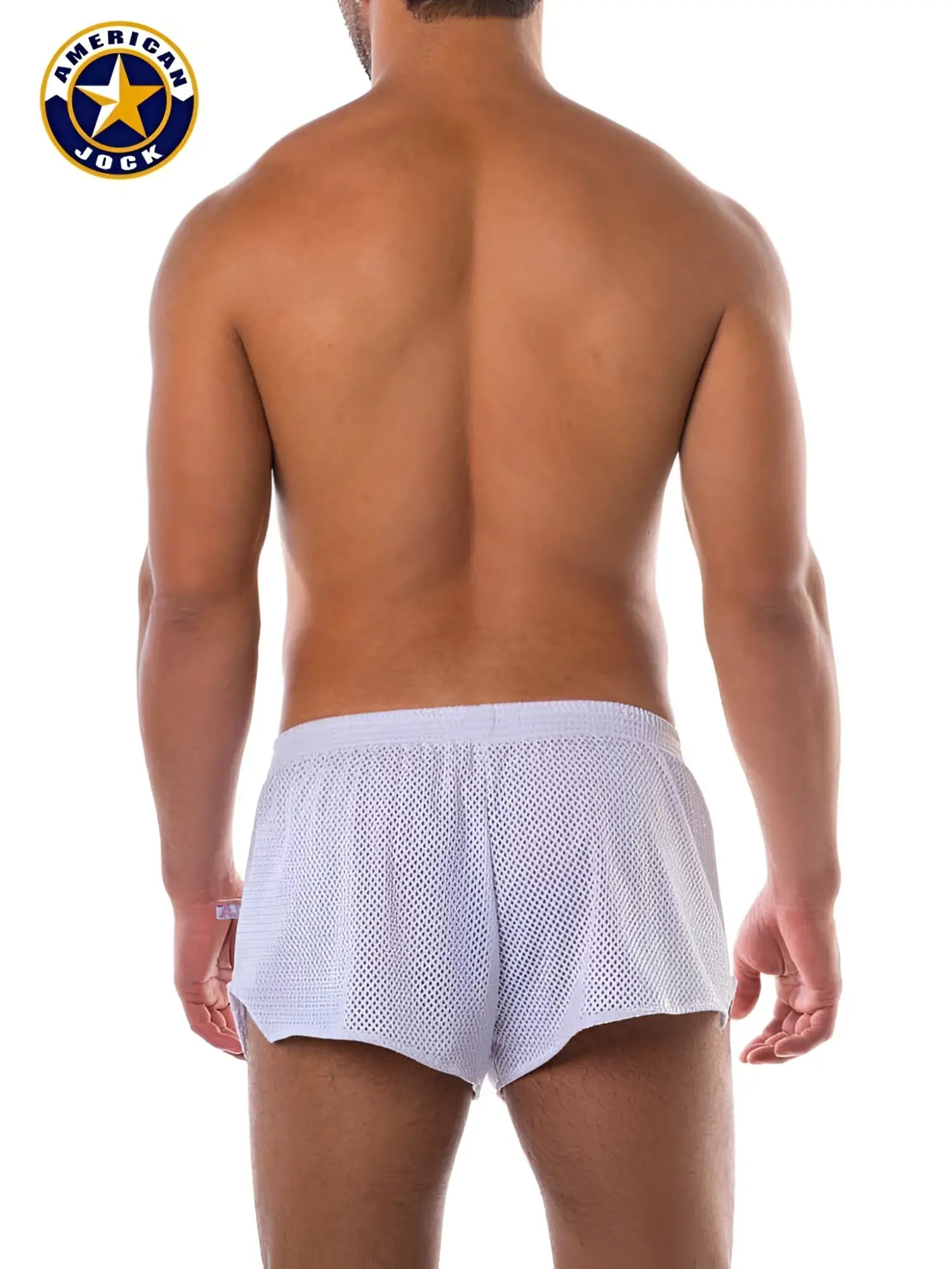 Go softwear a j sports white mesh athletic shorts with snug elastic waistband for comfort and breathability size s