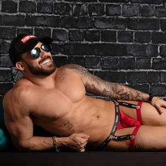 Good devil gde040 jockstrap red and black briefs with adjustable straps and breathable fabric for comfortable support