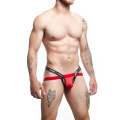 Good devil gde074 jockstrap briefs in red and black with bold athletic cut for active wear