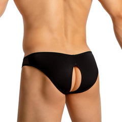 Black good devil gdi041 bikini menâ€™s briefs with a distinctive back cutout in a form-fitting design