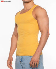 Go Softwear 4915 Men's Gold Coast Rib Tank Top - Daffodil