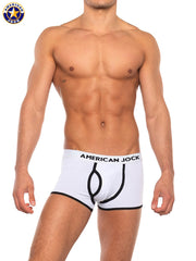 AMERICAN JOCK 8563 Men's Basics Trunk - White