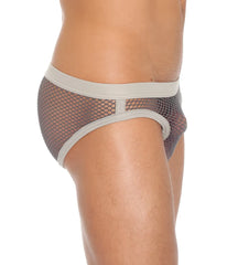 Gray mesh briefs with a solid light gray waistband and leg openings from Gregg Homme beyond doubt in size XL