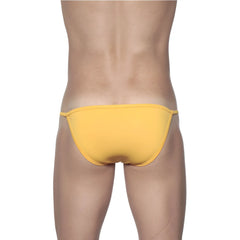 Yellow thong briefs groovin string bikini st0104 front view made of soft golden yellow fabric for comfortable wear