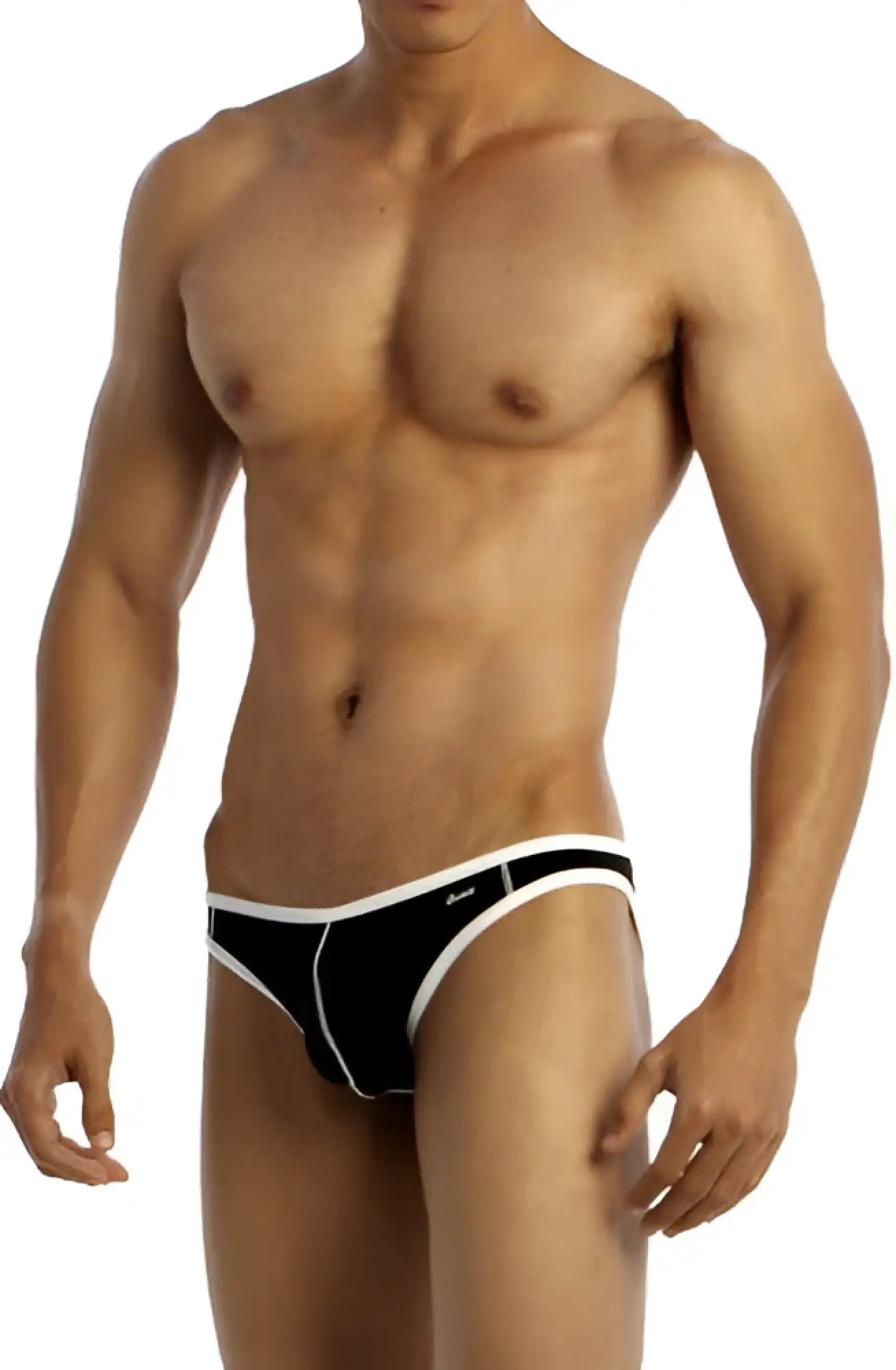 Black and white groovin underwear accent v cut bikini with sleek contoured design for athletic wear