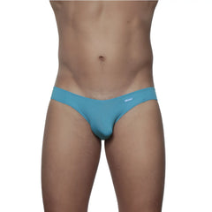 Groovin underwear athletic v-cut bikini brief in cyan blue with sleek smooth fabric and minimalistic design