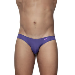 Purple groovin’ underwear athletic v-cut bikini brief with sleek form-fitting design and brand tag on waistband