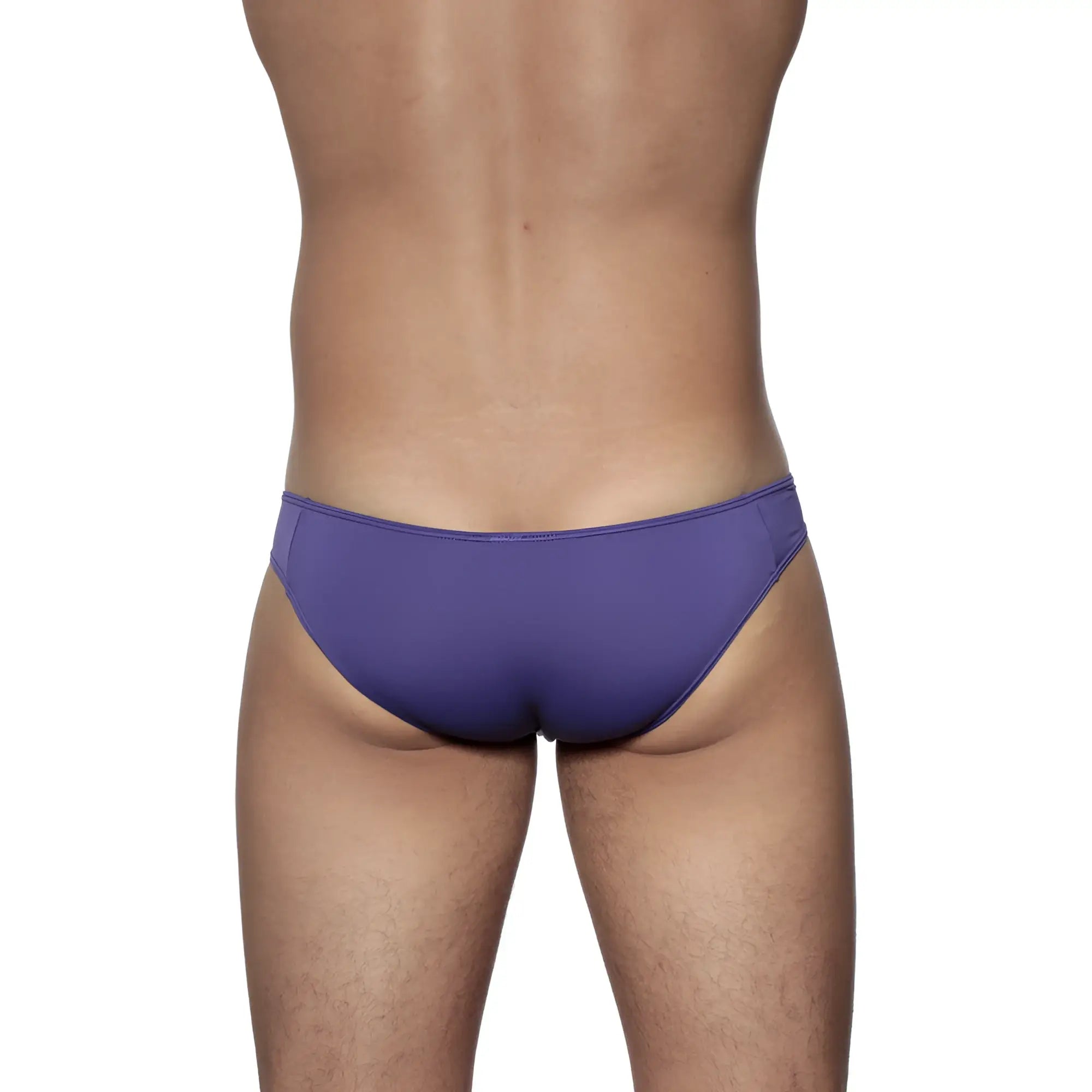 Groovin underwear athletic v-cut bikini brief in indigo purple with smooth form-fitting design for active wear