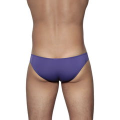 Groovin underwear athletic v-cut bikini brief in indigo purple with smooth form-fitting design for active wear
