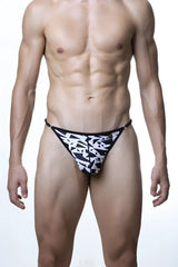 Groovin underwear geometric g string black gsp1802 featuring black and white geometric pattern and sleek modern design